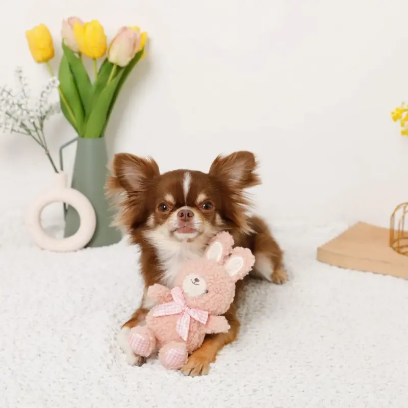 うさぎさんギンガムチェックリボンぬいぐるみ