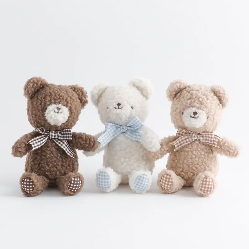 くまさんギンガムチェックリボンぬいぐるみ