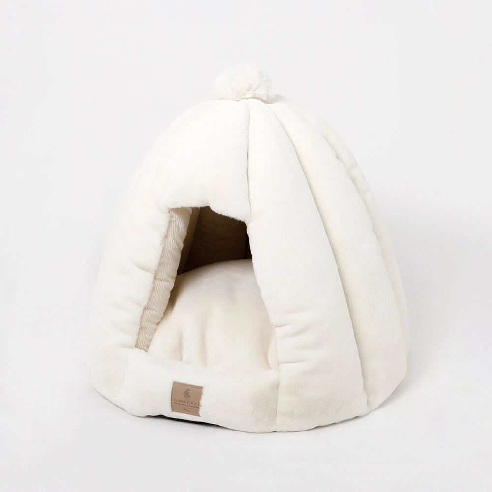 product_image_1763721789 ファードーム型セミクローズドファーペットハウス クッション付