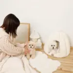 ファードーム型セミクローズドファーペットハウス クッション付