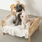 フリル組み立てウッドベッド