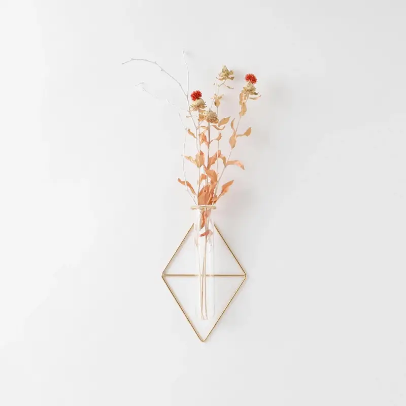 ダイヤ型ウォールフラワーベース フック付