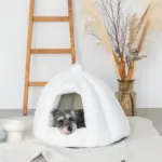 ドーム型セミクローズドペットハウス クッション付