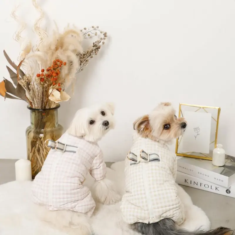 遠赤外線ギンガムチェックロンパースハーネス