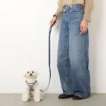 木馬刺繍入りコーデュロイボアハーネス+リードSET【名入れ刺繍対応】