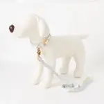 ギンガムチェックいちごフラワーチャームカラー+リードSET【名入れ彫刻対応】