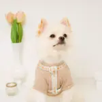 反射フラワー刺繍ハーネス+リードSET【名入れ刺繍対応】