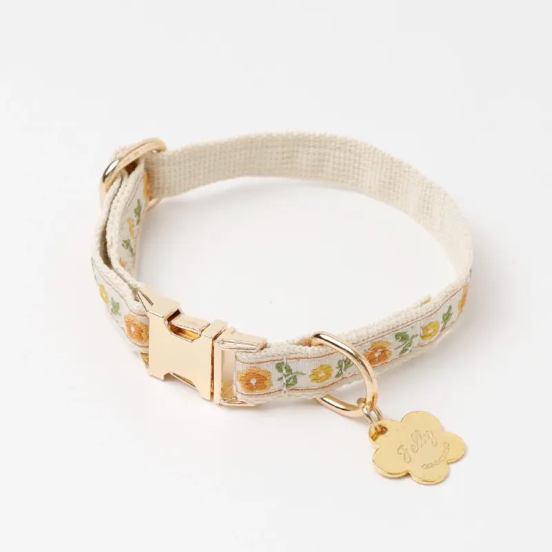 フラワーチャーム刺繍カラー+リードSET【名入れ彫刻対応】