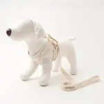 リンゴ柄刺繍ハーネス+リードSET【名入れ刺繍対応】