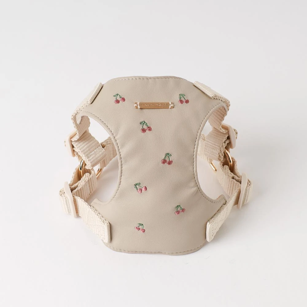 product_image_1763955533 さくらんぼ刺繍ハーネス+リードSET【名入れ刺繍対応】