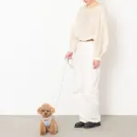 ナチュラルフラワーハーネス＋リードSET【名入れ刺繍対応】