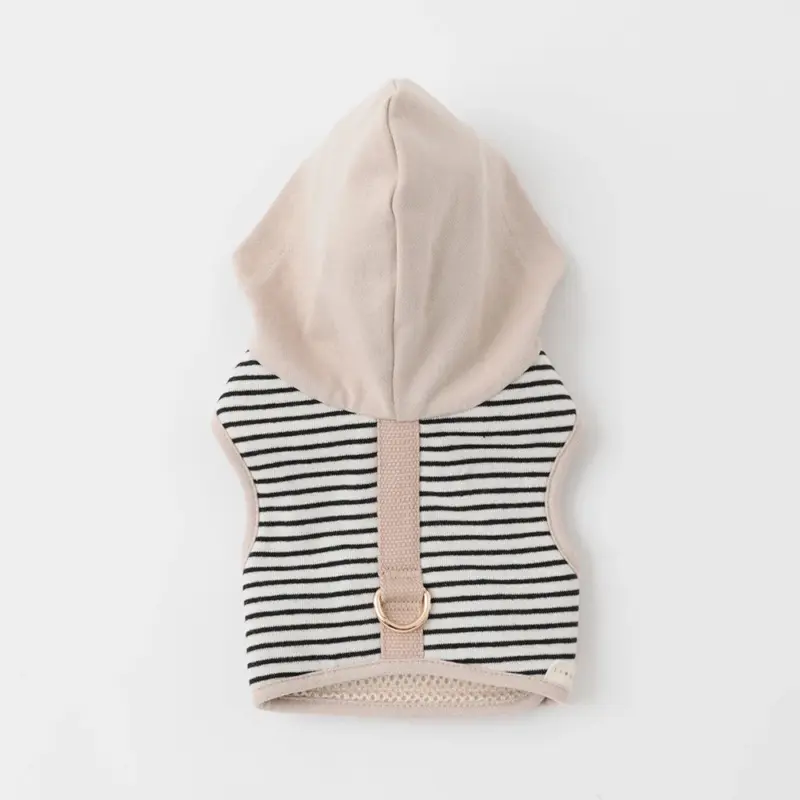 フード付きボーダーハーネス+リードSET【名入れ刺繍対応】