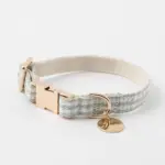 チェックカラー＋リードSET【名入れ彫刻対応】