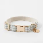 チェックカラー＋リードSET【名入れ彫刻対応】