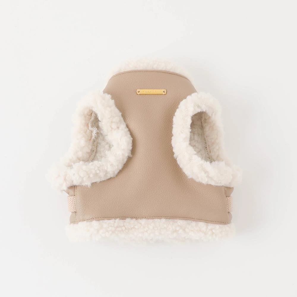 product_image_1763963696 エコレザーボアMIXハーネス+リードSET【名入れ刺繍対応】【旧モデル】