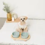 ウッドボールベースダブルフードボウル