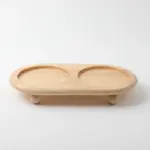 ウッドボールベースダブルフードボウル